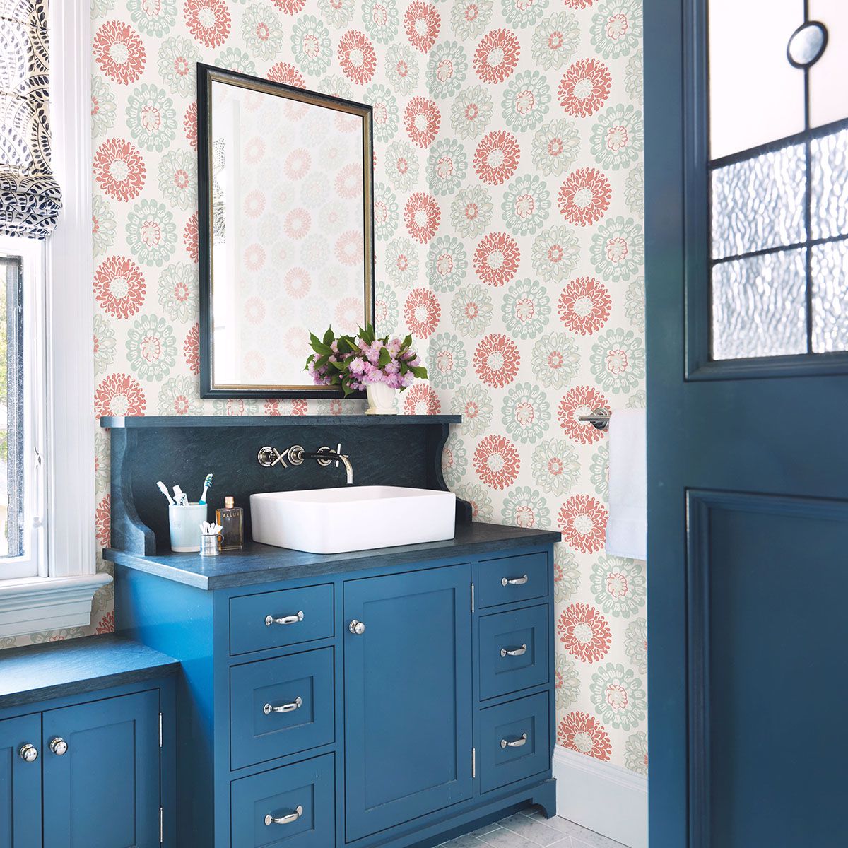 3120-13701 Sunkissed Coral Floral Wallpaper