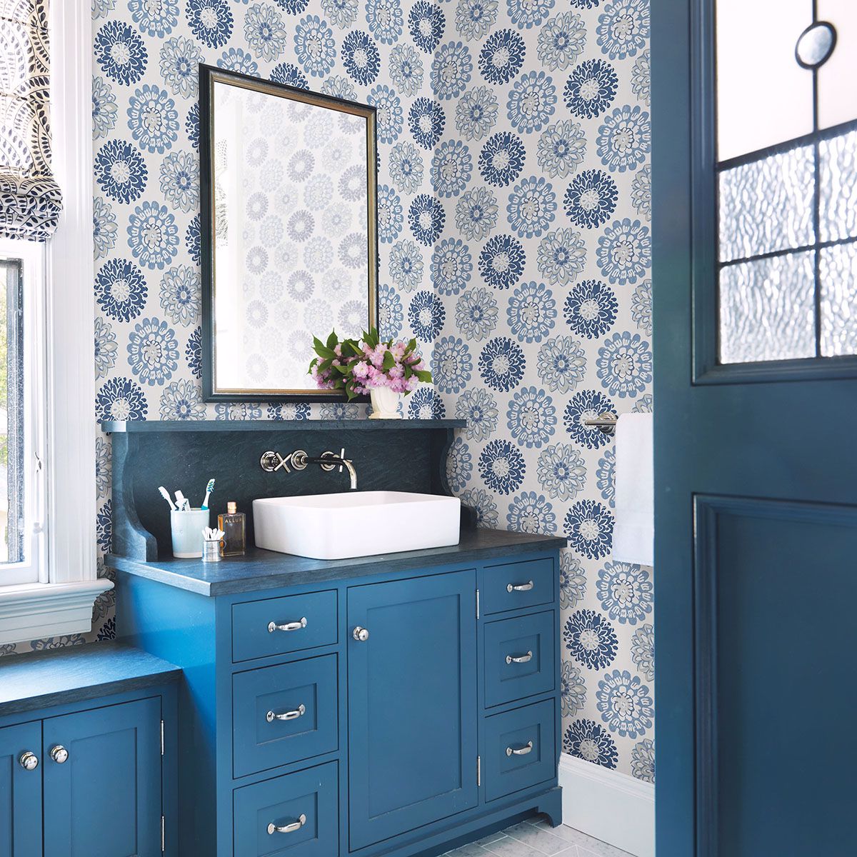 3120-13705 Sunkissed Blue Floral Wallpaper