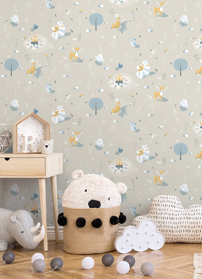4060-31307 Jesper Beige Campfire Wallpaper