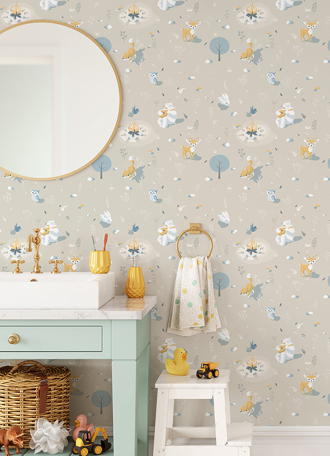 4060-31307 Jesper Beige Campfire Wallpaper