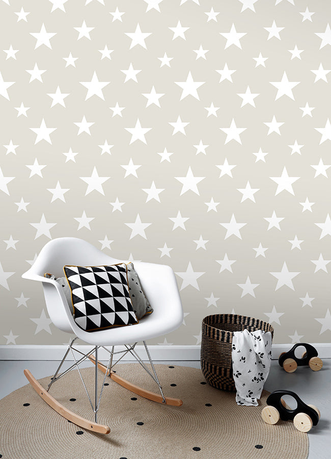 4060-128866 Amira Taupe Stars Wallpaper