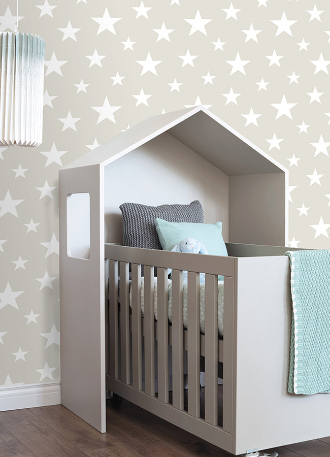 4060-128866 Amira Taupe Stars Wallpaper