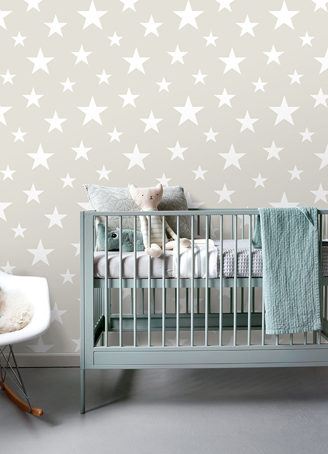 4060-128866 Amira Taupe Stars Wallpaper