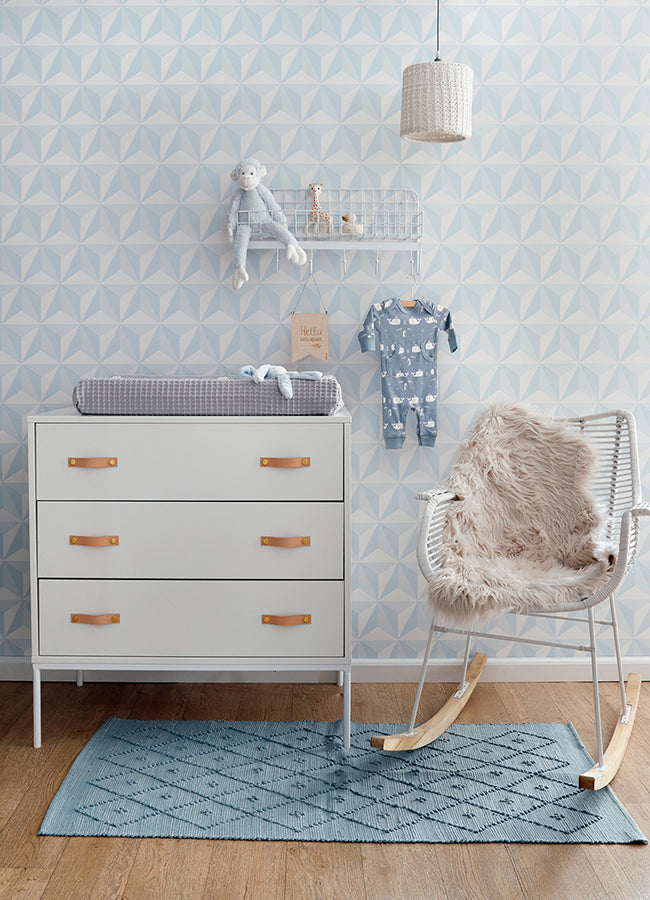 4060-138912 Adella Sky Blue Geometric Wallpaper