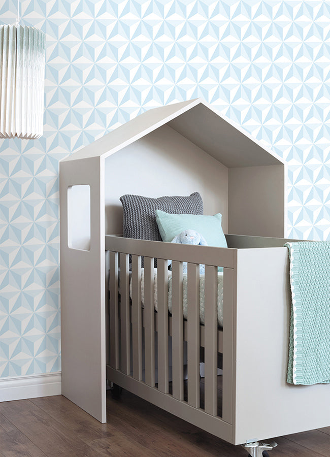 4060-138912 Adella Sky Blue Geometric Wallpaper