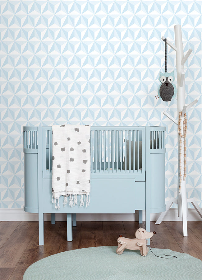 4060-138912 Adella Sky Blue Geometric Wallpaper