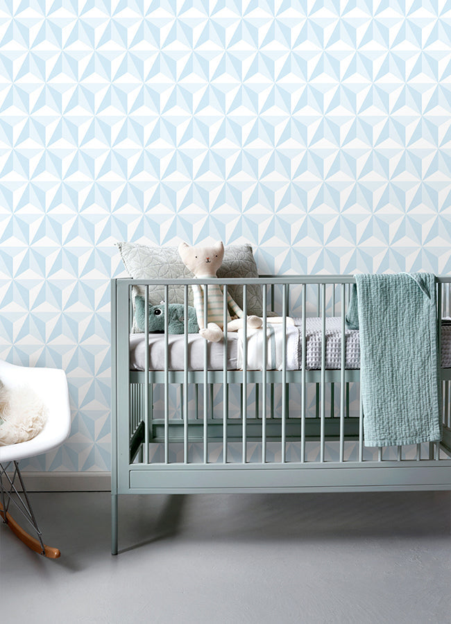 4060-138912 Adella Sky Blue Geometric Wallpaper