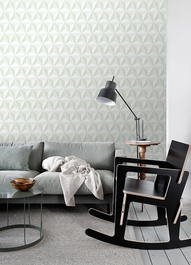 4060-138913 Adella Sage Geometric Wallpaper