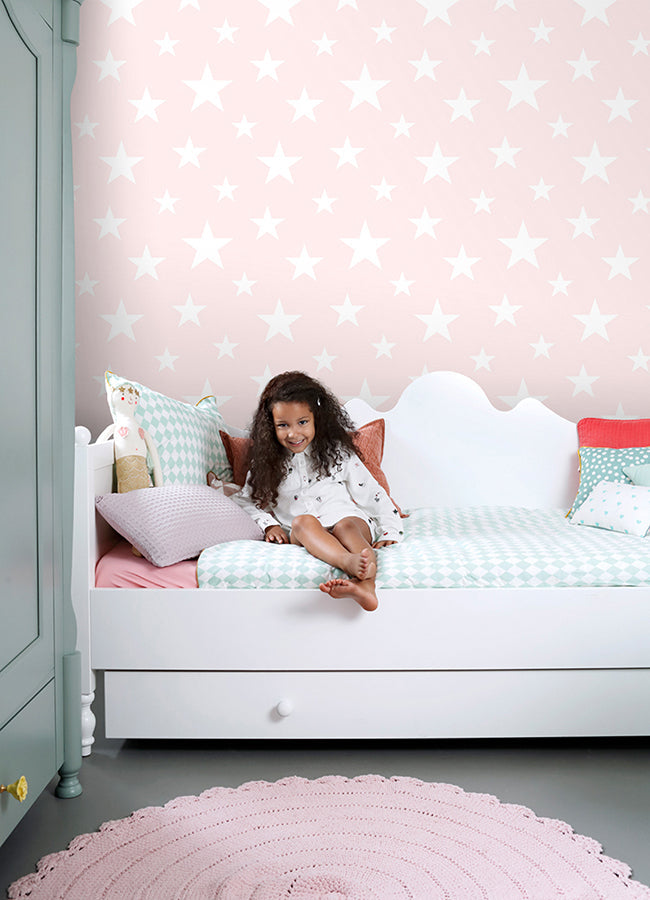 4060-138931 Amira Pink Stars Wallpaper