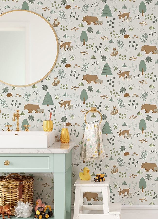 4060-139247 Finola Moss Bears Wallpaper