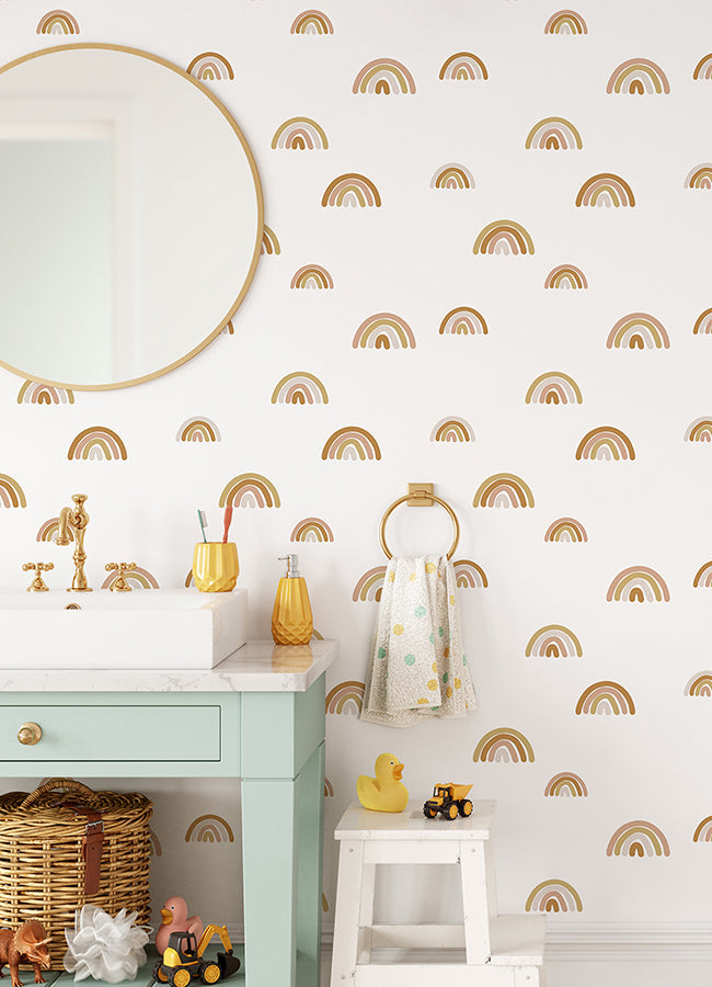 4060-139253 Joss Honey Rainbow Wallpaper