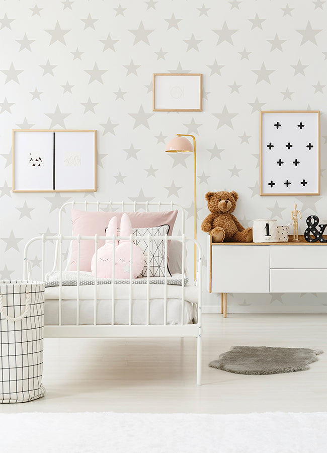 4060-347696 Amira Cream Stars Wallpaper