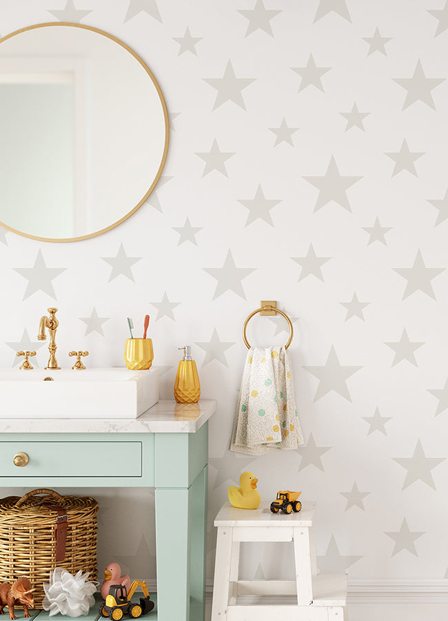 4060-347696 Amira Cream Stars Wallpaper