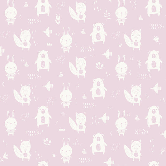 4060-91303 Bitsy Pink Woodland Wallpaper