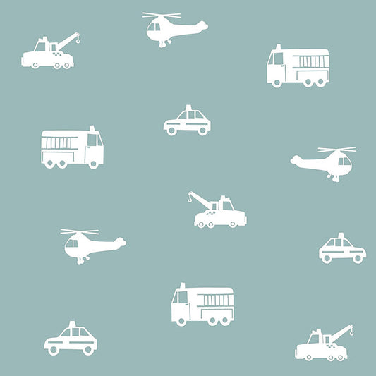 4060-128864 Briony Blue Vehicles Wallpaper