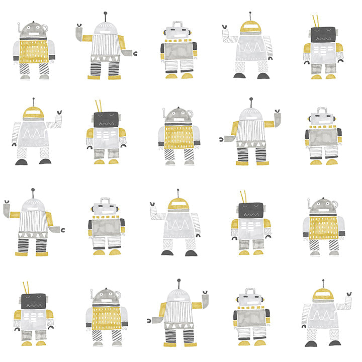 4060-138940 Callum Gold Robots Wallpaper