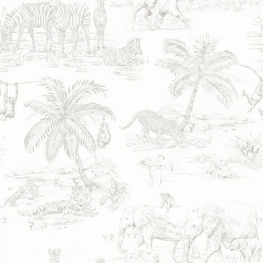 4060-347692 Boheme Platinum Animals Wallpaper