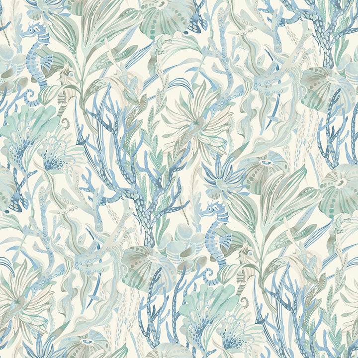4071-71003 Kelp Garden Light Blue Tropical Reef Wallpaper