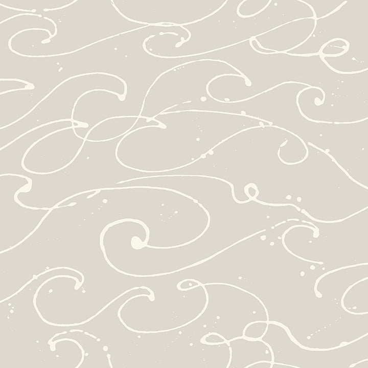 4071-71007 Kuroshio Taupe Ocean Wave Wallpaper