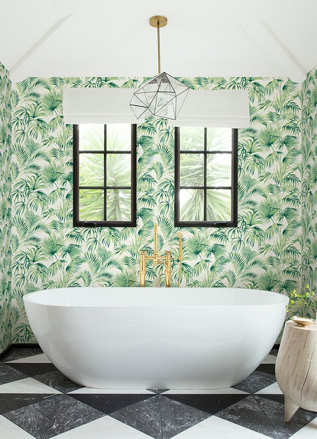 4071-71014 Manaus Green Palm Frond Wallpaper
