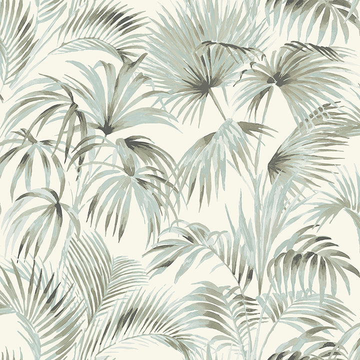 4071-71015 Manaus Aqua Palm Frond Wallpaper