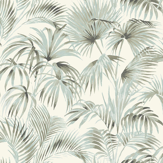 4071-71015 Manaus Aqua Palm Frond Wallpaper