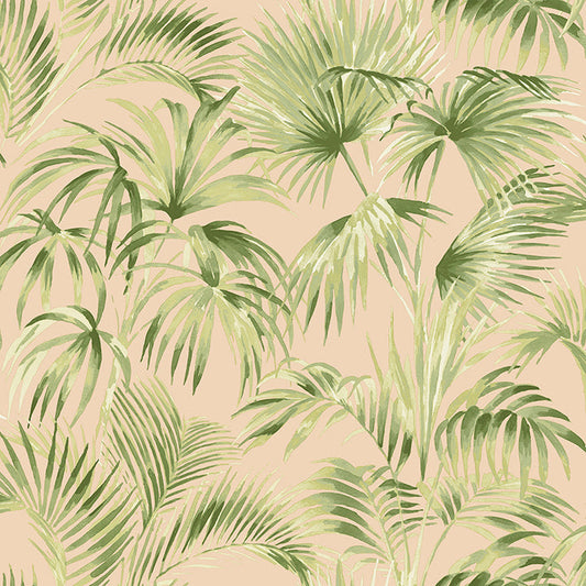 4071-71017 Manaus Peach Palm Frond Wallpaper