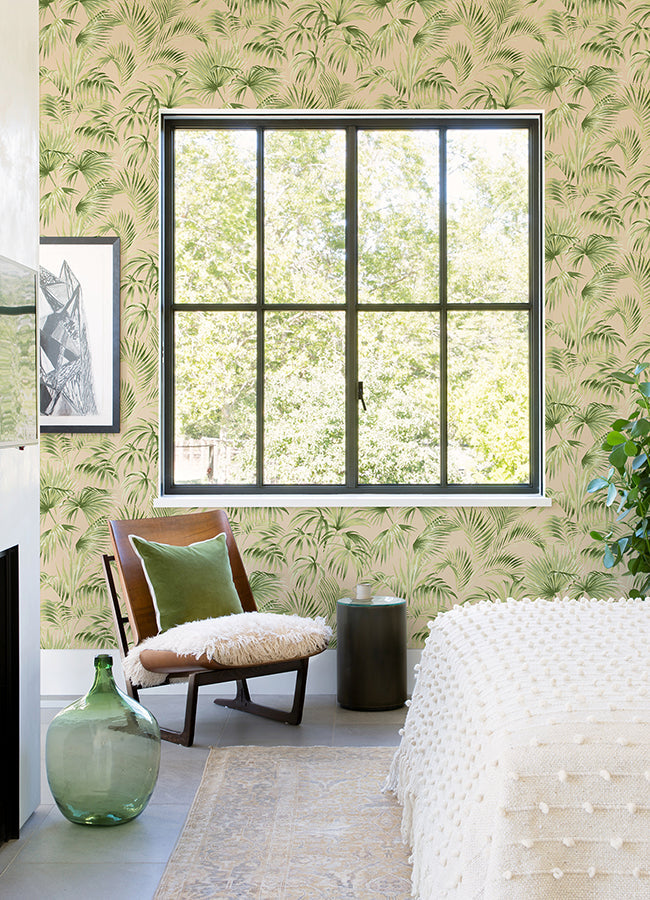 4071-71017 Manaus Peach Palm Frond Wallpaper
