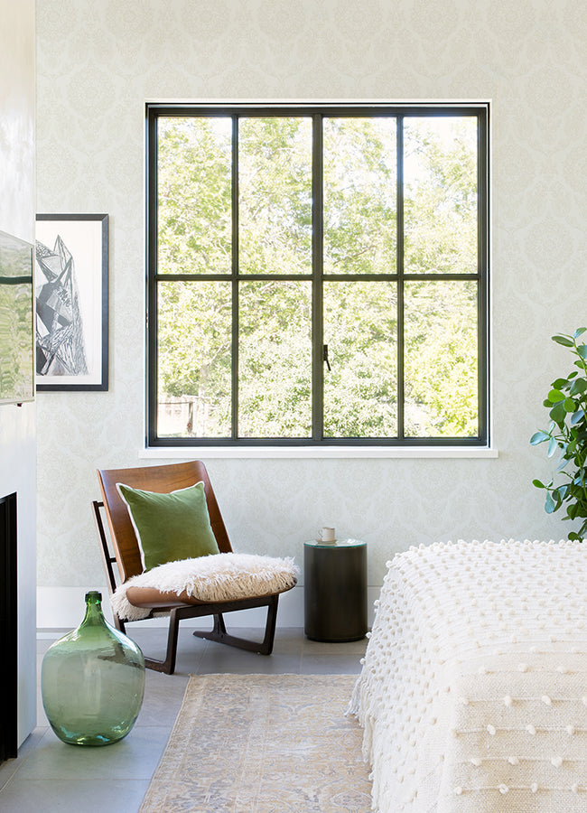 4071-71021 Helm Damask White Floral Medallion Wallpaper