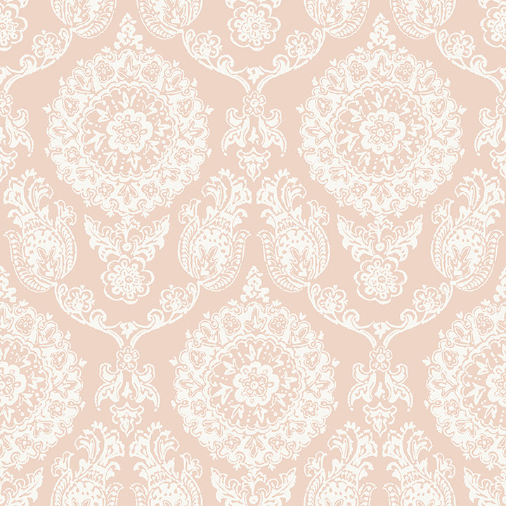 4071-71022 Helm Damask Blush Floral Medallion Wallpaper