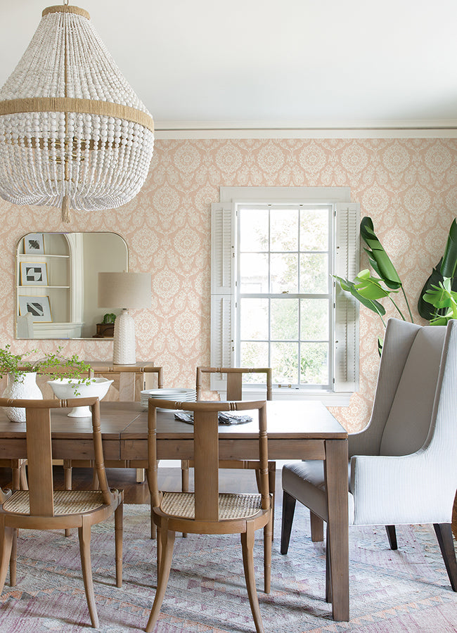 4071-71022 Helm Damask Blush Floral Medallion Wallpaper