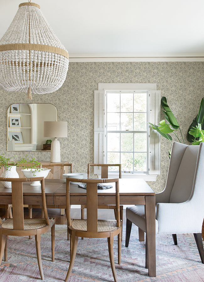 4071-71024 Sea Biscuit Grey Sand Dollar Wallpaper
