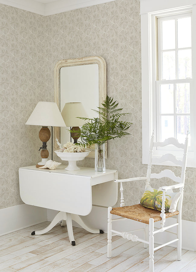 4071-71027 Sea Biscuit Beige Sand Dollar Wallpaper