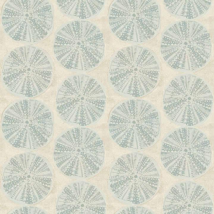 4071-71028 Sea Biscuit Aqua Sand Dollar Wallpaper
