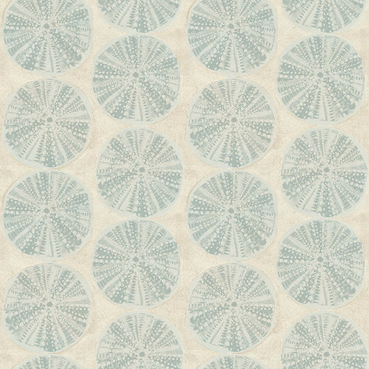 4071-71028 Sea Biscuit Aqua Sand Dollar Wallpaper
