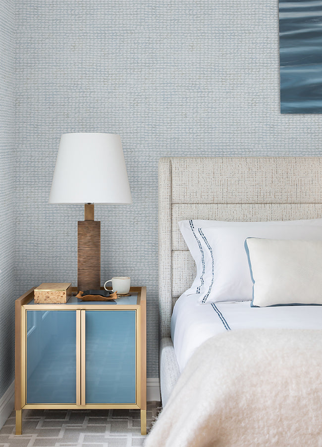 4071-71030 Wellen Light Blue Abstract Rope Wallpaper