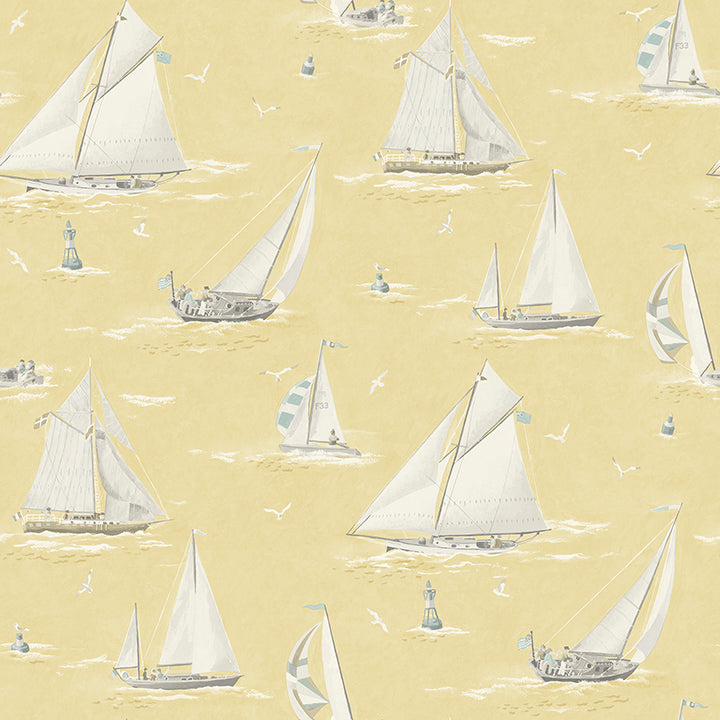 4071-71033 Leeward Yellow Sailboat Wallpaper