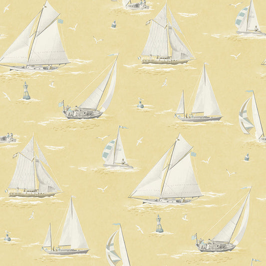 4071-71033 Leeward Yellow Sailboat Wallpaper