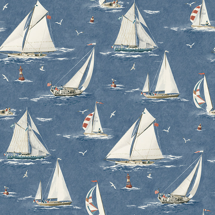 4071-71035 Leeward Navy Sailboat Wallpaper