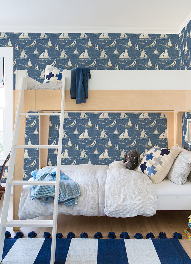 4071-71035 Leeward Navy Sailboat Wallpaper