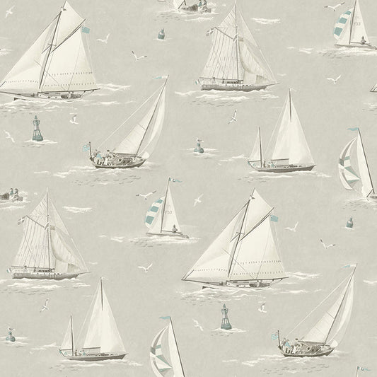 4071-71036 Leeward Light Grey Sailboat Wallpaper