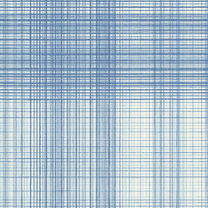 4071-71043 Madras Blue Plaid Wallpaper