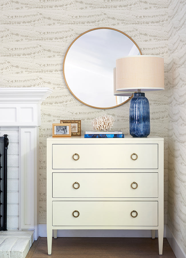 4071-71048 Rannell Beige Abstract Scallop Wallpaper