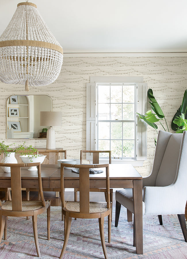 4071-71048 Rannell Beige Abstract Scallop Wallpaper