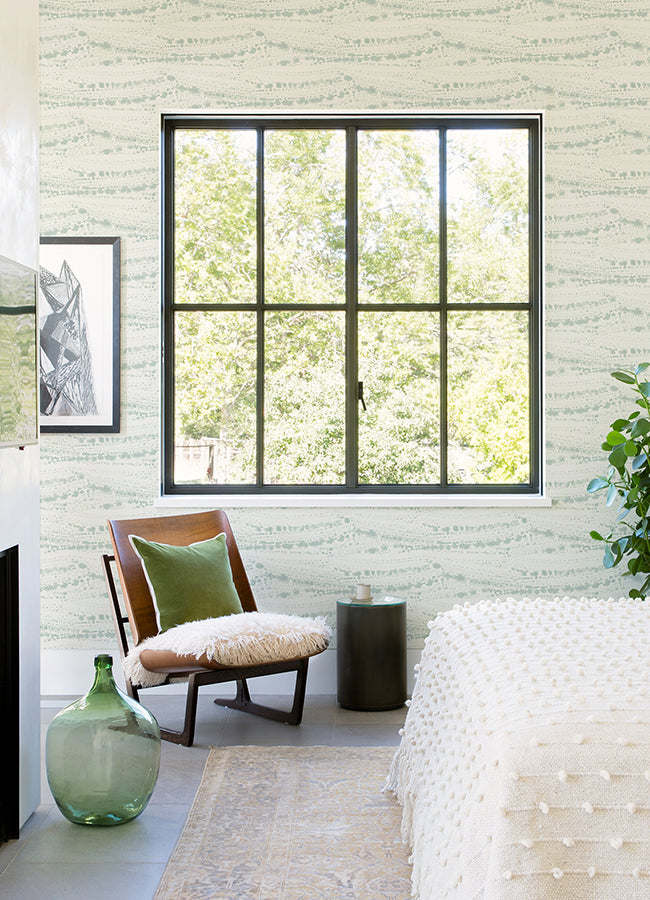 4071-71049 Rannell Aqua Abstract Scallop Wallpaper