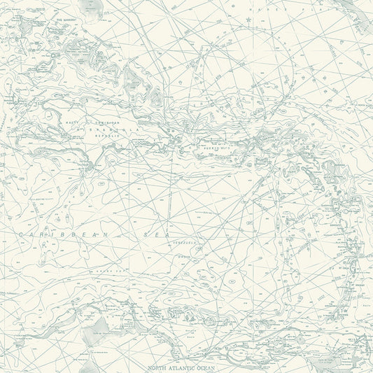 4071-71058 Charts Aqua Nautical Chart Wallpaper