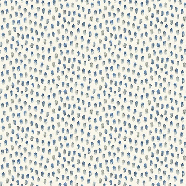 4071-71060 Sand Drips Blue Painted Dots Wallpaper