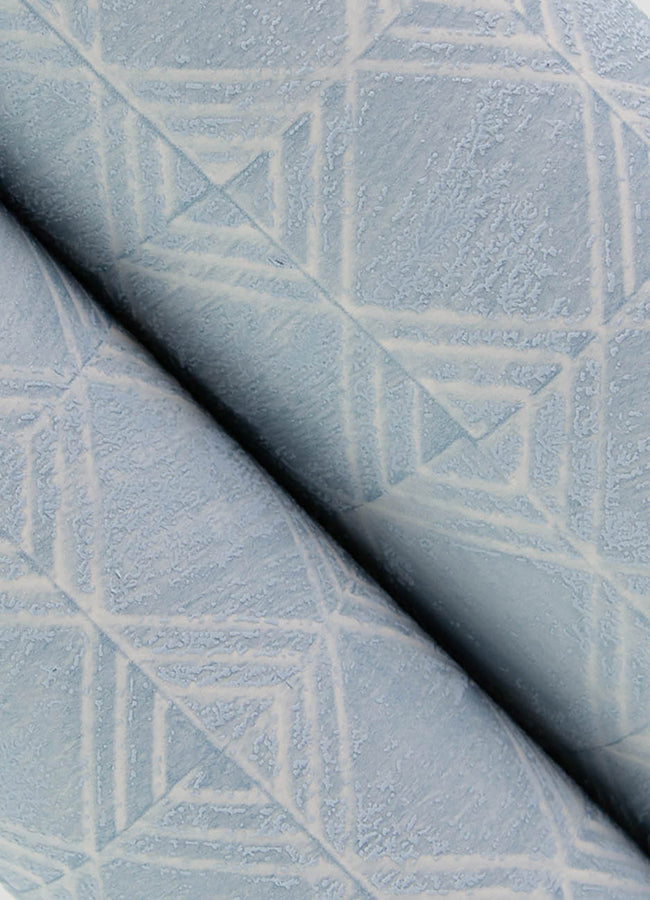3125-72305 Button Block Blue Geometric Wallpaper