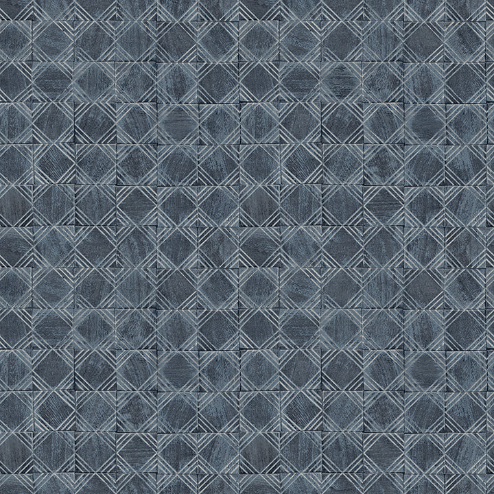 3125-72306 Button Block Navy Geometric Wallpaper