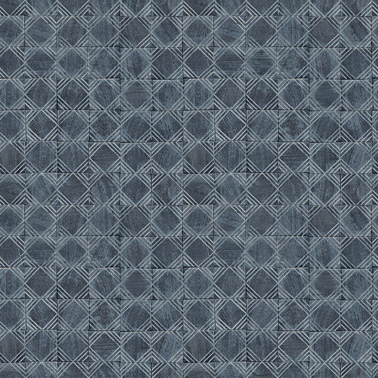 3125-72306 Button Block Navy Geometric Wallpaper